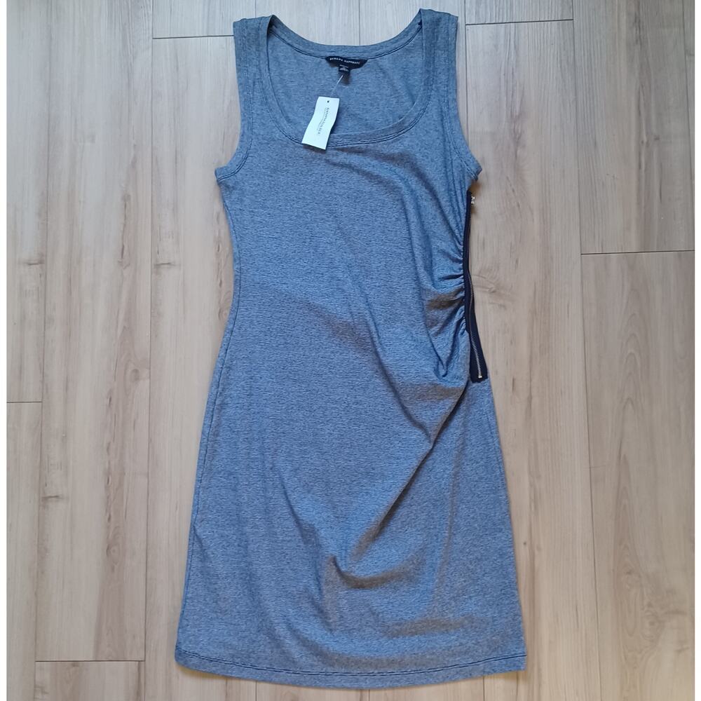 Banana Republic Tank Dress Navy Heathered Side Zip M NWT